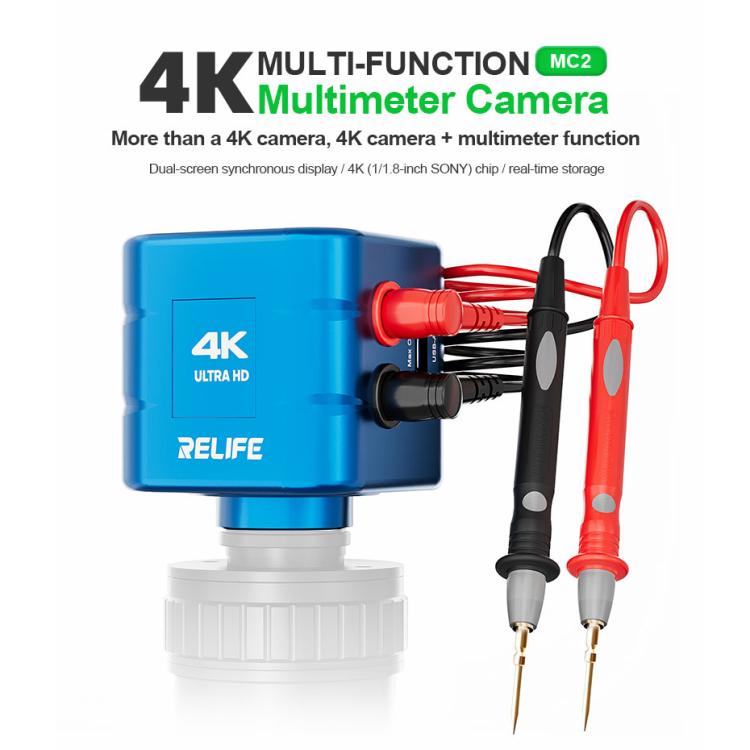 RELIFE MC2 Multimetro multifunzione 4K con display sincrono a doppio schermo e fotocamera., RELIFE MC2