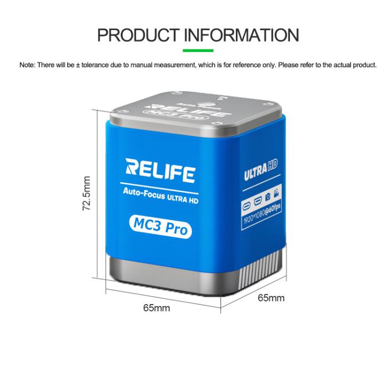 RELIFE MC3 Pro Telecamera digitale per microscopio con autofocus e USB, risoluzione 1080P HD., RELIFE MC3 Pro