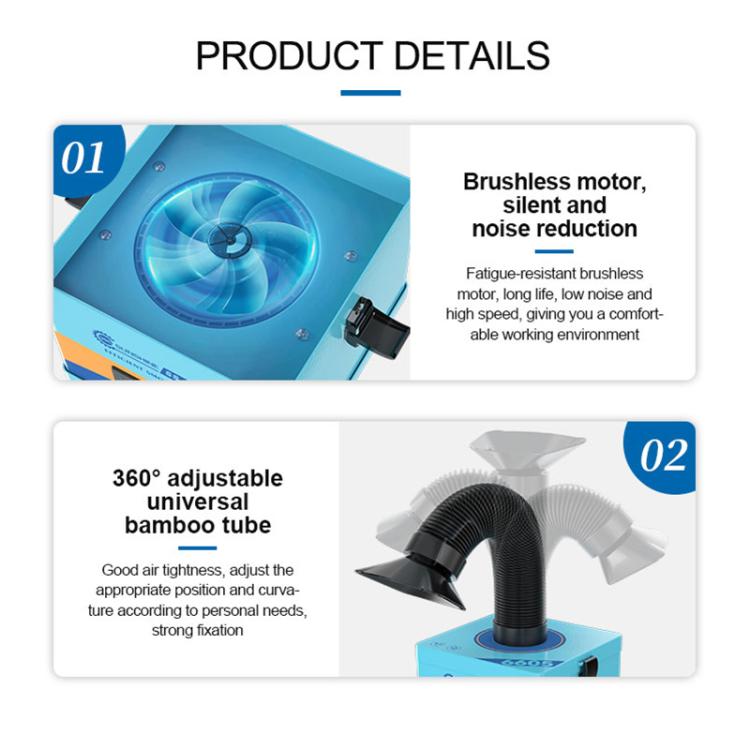 SUNSHINE SS-6605 Purificatore di fumo ad aspirazione potente, EU Plug, US Plug