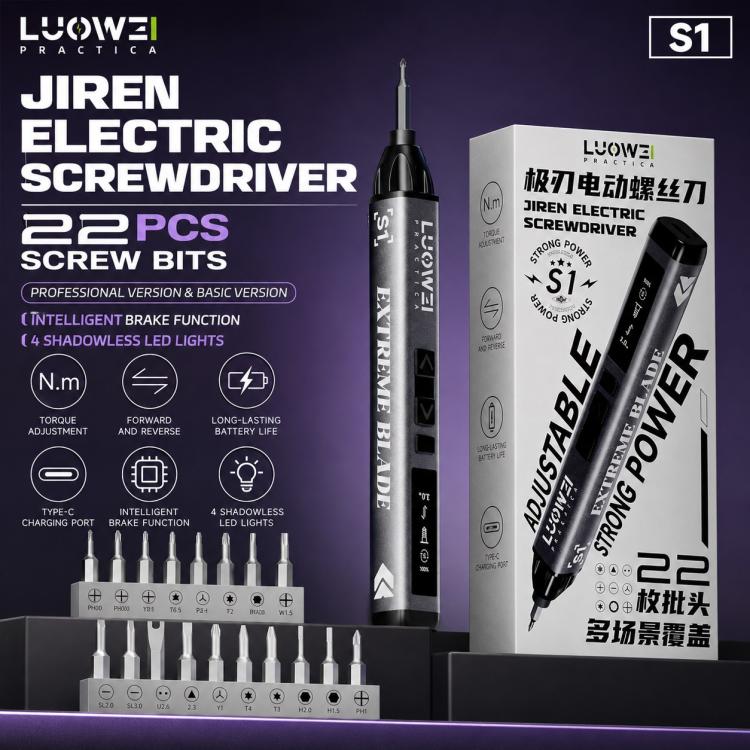 Set di cacciaviti elettrici a coppia regolabile LUOWEI, S1, S1 Pro