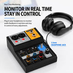 F-2A Mixer professionale multifunzione a 2 vie per registrazione e streaming live con scheda audio USB, F-2A