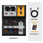 F-2A Mixer professionale multifunzione a 2 vie per registrazione e streaming live con scheda audio USB, F-2A