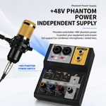 F-2A Mixer professionale multifunzione a 2 vie per registrazione e streaming live con scheda audio USB, F-2A