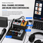 F-2A Mixer professionale multifunzione a 2 vie per registrazione e streaming live con scheda audio USB, F-2A
