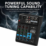 F-4A Mixer professionale multifunzione a 4 vie per registrazione e streaming live con Bluetooth e scheda audio, EU Plug, UK Plug, US Plug, without Plug