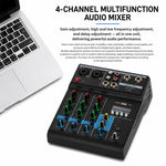 F-4A Mixer professionale multifunzione a 4 vie per registrazione e streaming live con Bluetooth e scheda audio, EU Plug, UK Plug, US Plug, without Plug