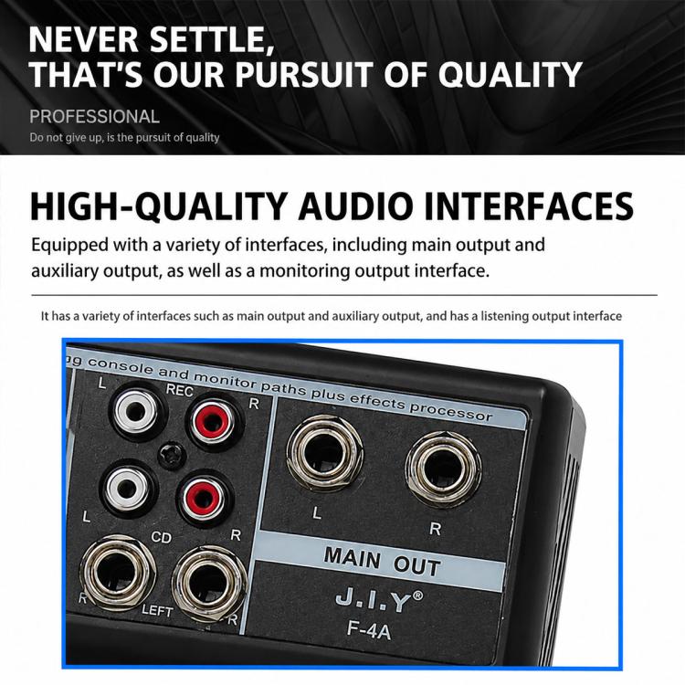 F-4A Mixer professionale multifunzione a 4 vie per registrazione e streaming live con Bluetooth e scheda audio, EU Plug, UK Plug, US Plug, without Plug