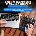 F-4A Mixer professionale multifunzione a 4 vie per registrazione e streaming live con Bluetooth e scheda audio, EU Plug, UK Plug, US Plug, without Plug