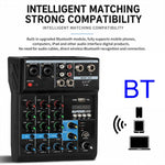 F-4A Mixer professionale multifunzione a 4 vie per registrazione e streaming live con Bluetooth e scheda audio, EU Plug, UK Plug, US Plug, without Plug