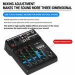 F-4A Mixer professionale multifunzione a 4 vie per registrazione e streaming live con Bluetooth e scheda audio, EU Plug, UK Plug, US Plug, without Plug
