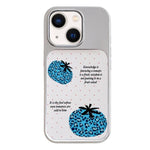 Custodia per telefono con cornice in argento galvanizzato e glitter in rilievo., For iPhone 13 / 14