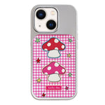 Custodia per telefono con cornice in argento galvanizzato e glitter in rilievo., For iPhone 13 / 14