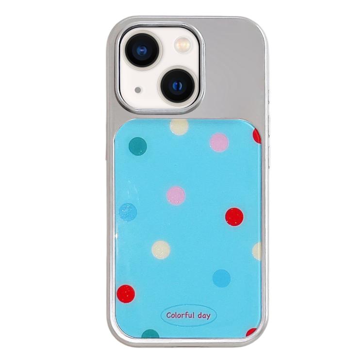 Custodia per telefono con cornice in argento galvanizzato e glitter in rilievo., For iPhone 13 / 14