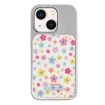 Custodia per telefono con cornice in argento galvanizzato e glitter in rilievo., For iPhone 13 / 14