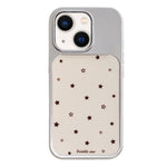 Custodia per telefono con cornice in argento galvanizzato e glitter in rilievo., For iPhone 13 / 14