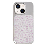 Custodia per telefono con cornice in argento galvanizzato e glitter in rilievo., For iPhone 13 / 14