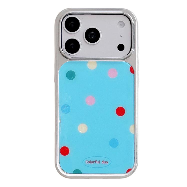 Custodia per telefono con cornice in argento galvanizzato e glitter in rilievo., For iPhone 17 Pro