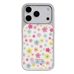 Custodia per telefono con cornice in argento galvanizzato e glitter in rilievo., For iPhone 17 Pro