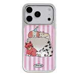Custodia per telefono con cornice in argento galvanizzato e glitter in rilievo., For iPhone 17 Pro