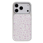 Custodia per telefono con cornice in argento galvanizzato e glitter in rilievo., For iPhone 17 Pro