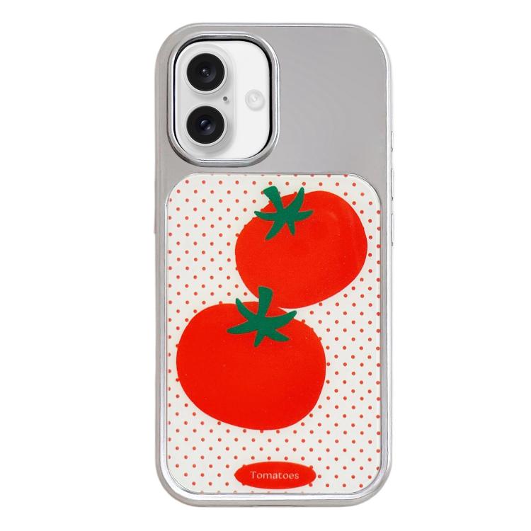 Custodia per telefono con cornice in argento galvanizzato e glitter in rilievo., For iPhone 17