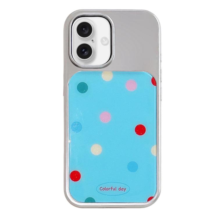 Custodia per telefono con cornice in argento galvanizzato e glitter in rilievo., For iPhone 17