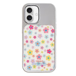 Custodia per telefono con cornice in argento galvanizzato e glitter in rilievo., For iPhone 17