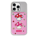 Custodia per telefono con cornice in argento galvanizzato e glitter in rilievo., For iPhone 16 Pro Max