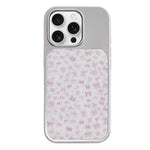 Custodia per telefono con cornice in argento galvanizzato e glitter in rilievo., For iPhone 16 Pro Max
