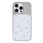 Custodia per telefono con cornice in argento galvanizzato e glitter in rilievo., For iPhone 16 Pro