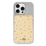 Custodia per telefono con cornice in argento galvanizzato e glitter in rilievo., For iPhone 16 Pro