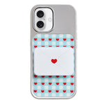 Custodia per telefono con cornice in argento galvanizzato e glitter in rilievo., For iPhone 16