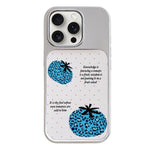 Custodia per telefono con cornice in argento galvanizzato e glitter in rilievo., For iPhone 15 Pro Max