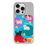 Custodia per telefono con cornice in argento galvanizzato e glitter in rilievo., For iPhone 15 Pro Max