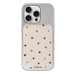 Custodia per telefono con cornice in argento galvanizzato e glitter in rilievo., For iPhone 15 Pro Max