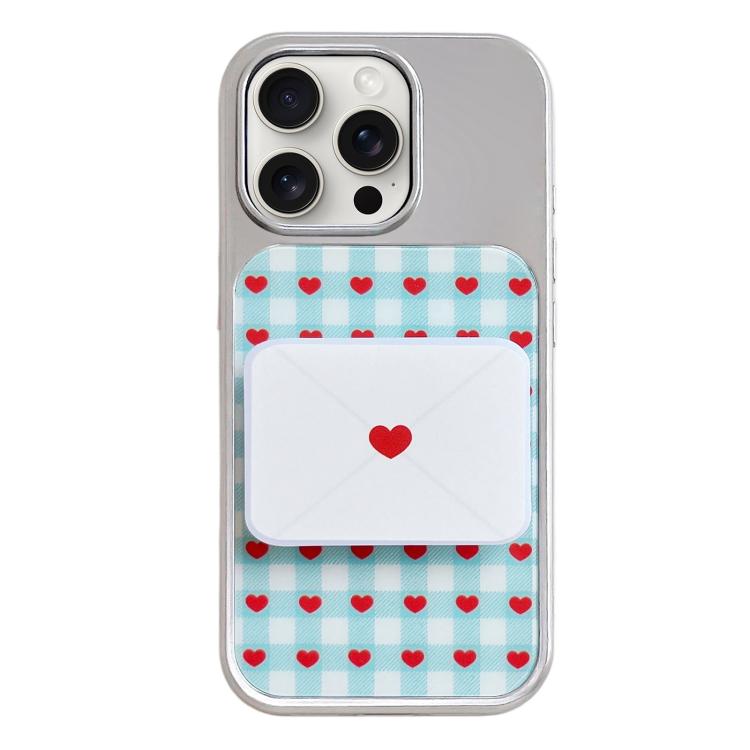 Custodia per telefono con cornice in argento galvanizzato e glitter in rilievo., For iPhone 15 Pro Max