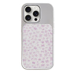 Custodia per telefono con cornice in argento galvanizzato e glitter in rilievo., For iPhone 15 Pro Max