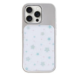 Custodia per telefono con cornice in argento galvanizzato e glitter in rilievo., For iPhone 15 Pro