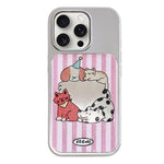 Custodia per telefono con cornice in argento galvanizzato e glitter in rilievo., For iPhone 15 Pro
