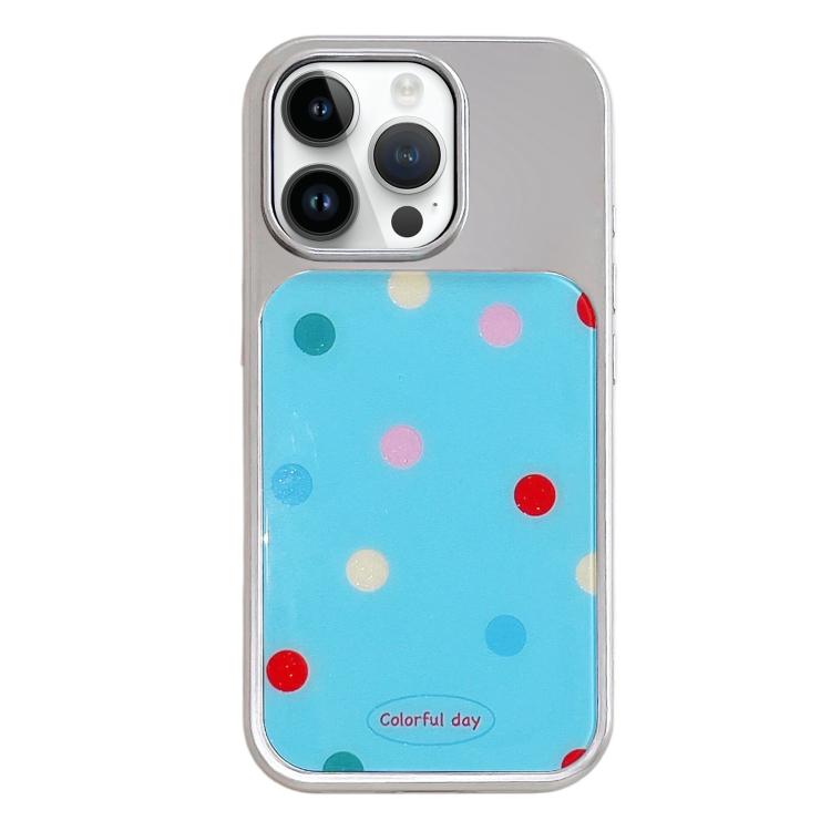 Custodia per telefono con cornice in argento galvanizzato e glitter in rilievo., For iPhone 14 Pro