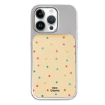Custodia per telefono con cornice in argento galvanizzato e glitter in rilievo., For iPhone 14 Pro