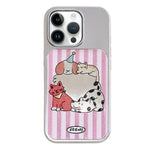 Custodia per telefono con cornice in argento galvanizzato e glitter in rilievo., For iPhone 14 Pro