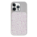 Custodia per telefono con cornice in argento galvanizzato e glitter in rilievo., For iPhone 14 Pro