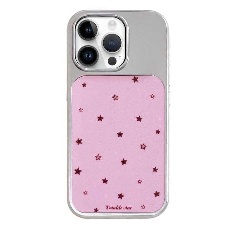 Custodia per telefono con cornice in argento galvanizzato e glitter in rilievo., For iPhone 14 Pro Max
