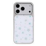 Custodia per telefono con cornice in argento galvanizzato e glitter in rilievo., For iPhone 17 Pro Max