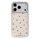 Custodia per telefono con cornice in argento galvanizzato e glitter in rilievo., For iPhone 17 Pro Max