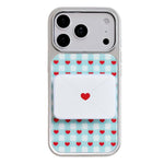 Custodia per telefono con cornice in argento galvanizzato e glitter in rilievo., For iPhone 17 Pro Max
