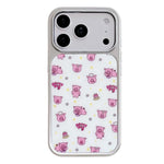 Custodia per telefono con cornice in argento galvanizzato e glitter in rilievo., For iPhone 17 Pro Max