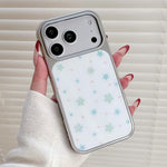 Custodia per telefono con cornice in argento galvanizzato e glitter in rilievo., For iPhone 13 / 14