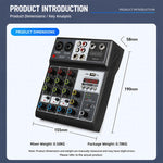 F-4A Pro Mixer professionale multifunzione per registrazione e streaming live con Bluetooth e scheda audio, EU Plug, UK Plug, US Plug